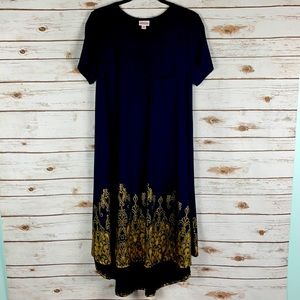 LuLaRoe Carly Elegant Dress! Black and Gold!